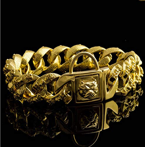 Big Dog Halsband Leine Bully Dog Pet Kette 32mm Totenkopf Customized Edelstahl Gold Metall Heavy Pitbull Bulldog Halsband Leine Gold Skull Collar_XL 32mmx55cm Big Dog Halsband Leine Bully Dog Pet Kette 32mm Totenkopf Customized Edelstahl Gold Metall Heavy Pitbull Bulldog Halsband Leine Gold Skull Collar_XL 32mmx55cm von LQCM