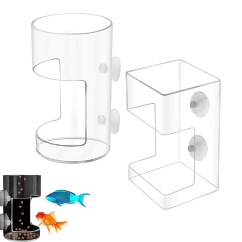 Aquarium-Futterschale mit Saugnapf, Acryl-Futterröhrchen, Fischfutterhalter, Tank-Trenner, Züchterbox für Aquarium-Zubehör, 2 Stück Aquarium-Futterschale mit Saugnapf, Acryl-Futterröhrchen, Fischfutterhalter, Tank-Trenner, Züchterbox für Aquarium-Zubehör, 2 Stück von LQMBABY