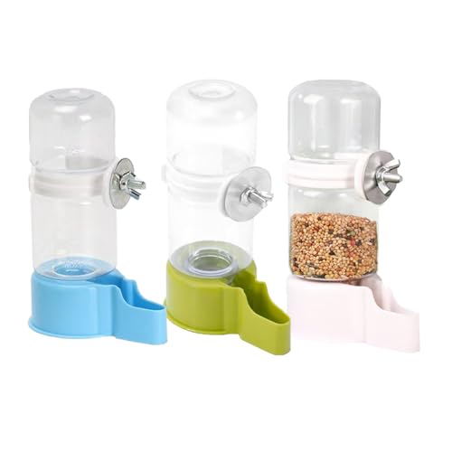 Vogelkäfig-Wasserspender, 3 Stück, zum Aufhängen, Wasserspender für Sittiche, Wasserspender für Käfig, kein Verschütten, automatischer Futterspender für Sittiche, Käfig, Wasserbehälter für kleine bis von LQMBABY