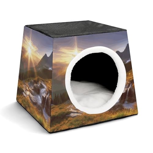 LQPMNK Tragbares Haustiernest für kleine Haustiere, Berge Sonnenaufgang Landschaft Druck Kapsel Design Weltraumkapsel Haustiernest Langlebiges Haustiernest Haustierbett für Zuhause und Reisen LQPMNK Tragbares Haustiernest für kleine Haustiere, Berge Sonnenaufgang Landschaft Druck Kapsel Design Weltraumkapsel Haustiernest Langlebiges Haustiernest Haustierbett für Zuhause und Reisen von LQPMNK