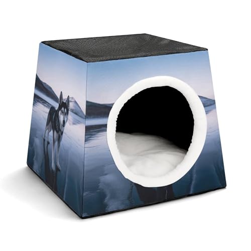 LQPMNK Tragbares Haustiernest für kleine Haustiere, Hund auf einem gefrorenen See Druck Kapsel Design Weltraumkapsel Haustiernest Langlebiges Haustiernest Haustierbett für Zuhause und Reisen LQPMNK Tragbares Haustiernest für kleine Haustiere, Hund auf einem gefrorenen See Druck Kapsel Design Weltraumkapsel Haustiernest Langlebiges Haustiernest Haustierbett für Zuhause und Reisen von LQPMNK