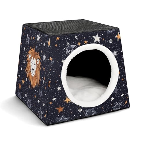 LQPMNK Tragbares Haustiernest für kleine Haustiere, Löwe und Sterne Druck Kapsel Design Weltraumkapsel Haustiernest Langlebiges Haustiernest Haustierbett für Zuhause und Reisen LQPMNK Tragbares Haustiernest für kleine Haustiere, Löwe und Sterne Druck Kapsel Design Weltraumkapsel Haustiernest Langlebiges Haustiernest Haustierbett für Zuhause und Reisen von LQPMNK