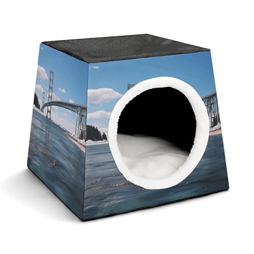LQPMNK Tragbares Haustiernest für kleine Haustiere, Mackinac Hängebrücke Druck Kapsel Design Weltraumkapsel Haustiernest Langlebiges Haustiernest Haustierbett für Zuhause und Reisen LQPMNK Tragbares Haustiernest für kleine Haustiere, Mackinac Hängebrücke Druck Kapsel Design Weltraumkapsel Haustiernest Langlebiges Haustiernest Haustierbett für Zuhause und Reisen von LQPMNK