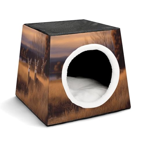 LQPMNK Tragbares Haustiernest für kleine Haustiere, Natur Wildtier Hirsche Druck Kapsel Design Weltraumkapsel Haustiernest Langlebiges Haustiernest Haustierbett für Zuhause und Reisen LQPMNK Tragbares Haustiernest für kleine Haustiere, Natur Wildtier Hirsche Druck Kapsel Design Weltraumkapsel Haustiernest Langlebiges Haustiernest Haustierbett für Zuhause und Reisen von LQPMNK