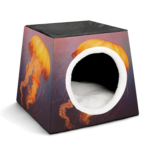 LQPMNK Tragbares Haustiernest für kleine Haustiere, Quallen Orange Druck Kapsel Design Weltraumkapsel Haustiernest Langlebiges Haustiernest Haustierbett für Zuhause und Reisen LQPMNK Tragbares Haustiernest für kleine Haustiere, Quallen Orange Druck Kapsel Design Weltraumkapsel Haustiernest Langlebiges Haustiernest Haustierbett für Zuhause und Reisen von LQPMNK