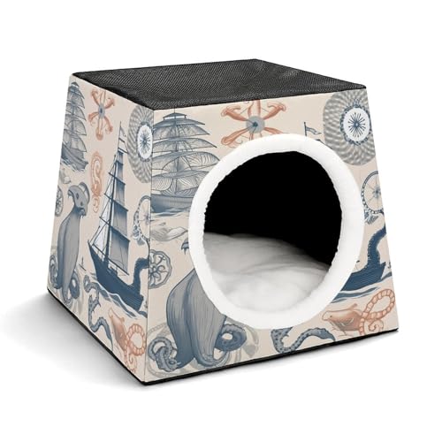 LQPMNK Tragbares Haustiernest für kleine Haustiere, Segelboot Muscheln Oktopus Druck Kapsel Design Weltraumkapsel Haustiernest Langlebiges Haustiernest Haustierbett für Zuhause und Reisen LQPMNK Tragbares Haustiernest für kleine Haustiere, Segelboot Muscheln Oktopus Druck Kapsel Design Weltraumkapsel Haustiernest Langlebiges Haustiernest Haustierbett für Zuhause und Reisen von LQPMNK