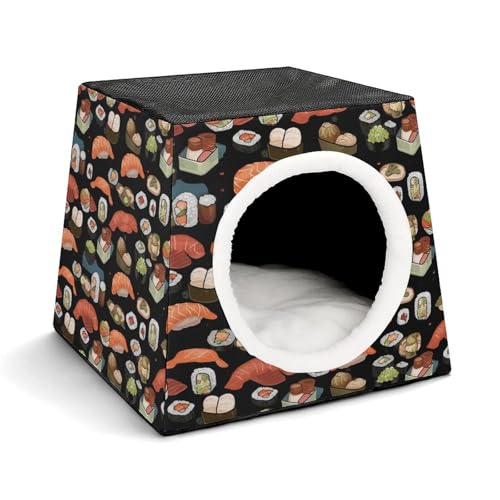 LQPMNK Tragbares Haustiernest für kleine Haustiere, Sushi Schwarz Druck Kapsel Design Weltraumkapsel Haustiernest Langlebiges Haustiernest Haustierbett für Zuhause und Reisen LQPMNK Tragbares Haustiernest für kleine Haustiere, Sushi Schwarz Druck Kapsel Design Weltraumkapsel Haustiernest Langlebiges Haustiernest Haustierbett für Zuhause und Reisen von LQPMNK