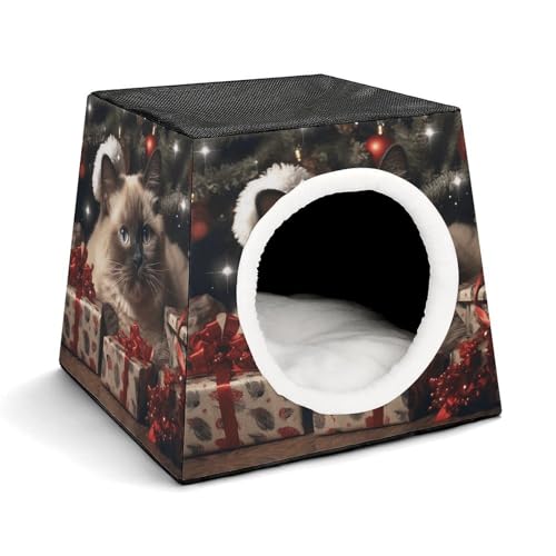 LQPMNK Tragbares Haustiernest für kleine Haustiere, Weihnachten Siamkatze Druck Kapsel Design Weltraumkapsel Haustiernest Langlebiges Haustiernest Haustierbett für Zuhause und Reisen LQPMNK Tragbares Haustiernest für kleine Haustiere, Weihnachten Siamkatze Druck Kapsel Design Weltraumkapsel Haustiernest Langlebiges Haustiernest Haustierbett für Zuhause und Reisen von LQPMNK