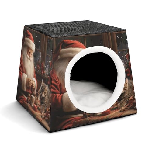 LQPMNK Tragbares Haustiernest für kleine Haustiere, Weihnachten Weihnachtsmann Nähen Baum Katze Druck Kapsel Design Weltraumkapsel Haustiernest Langlebiges Haustiernest Haustierbett für Zuhause und LQPMNK Tragbares Haustiernest für kleine Haustiere, Weihnachten Weihnachtsmann Nähen Baum Katze Druck Kapsel Design Weltraumkapsel Haustiernest Langlebiges Haustiernest Haustierbett für Zuhause und von LQPMNK