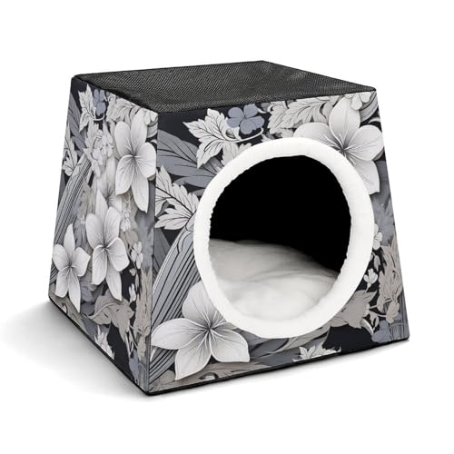 LQPMNK Tragbares Haustiernest für kleine Haustiere, aufwendiges Blumenmuster-Druck-Kapsel-Design, Weltraumkapsel, Haustiernest, langlebiges Haustiernest, Haustierbett für Zuhause und Reisen von LQPMNK
