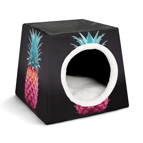LQPMNK Tragbares Haustiernest für kleine Haustiere, farbiges Ananas-Druck-Kapsel-Design, Weltraumkapsel, Haustiernest, langlebiges Haustiernest, Haustierbett für Zuhause und Reisen LQPMNK Tragbares Haustiernest für kleine Haustiere, farbiges Ananas-Druck-Kapsel-Design, Weltraumkapsel, Haustiernest, langlebiges Haustiernest, Haustierbett für Zuhause und Reisen von LQPMNK