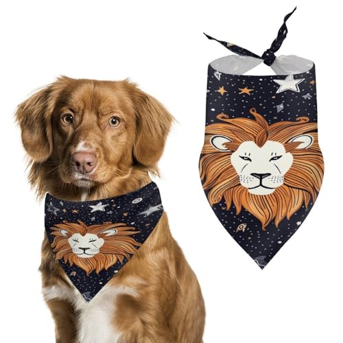 Strapazierfähiges Haustier-Halstuch, Dreieckstuch mit Löwen- und Sternen-Druck, für Hunde und Katzen, weich, stilvoll und leicht zu waschen, ideal für Spaziergänge, Fotos und mehr Strapazierfähiges Haustier-Halstuch, Dreieckstuch mit Löwen- und Sternen-Druck, für Hunde und Katzen, weich, stilvoll und leicht zu waschen, ideal für Spaziergänge, Fotos und mehr von LQPMNK