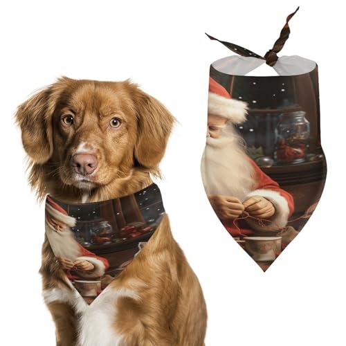 Strapazierfähiges Haustier-Halstuch, Weihnachtsmann-Nähbaum, Katzen-Druck, Dreieckstuch für Hunde und Katzen, weich, stilvoll und leicht zu waschen, ideal für Spaziergänge, Fotos und mehr Strapazierfähiges Haustier-Halstuch, Weihnachtsmann-Nähbaum, Katzen-Druck, Dreieckstuch für Hunde und Katzen, weich, stilvoll und leicht zu waschen, ideal für Spaziergänge, Fotos und mehr von LQPMNK