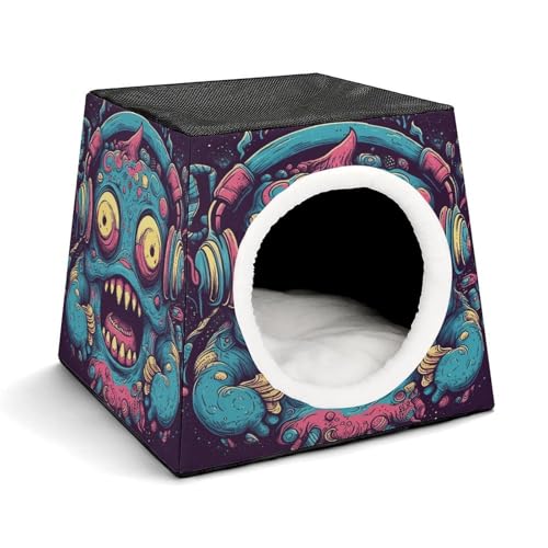 Tragbares Haustiernest für kleine Haustiere, Liebesmusik, Monsterdruck, Kapsel-Design, Weltraumkapsel, Haustiernest, langlebiges Haustiernest, Haustierbett für Zuhause und Reisen Tragbares Haustiernest für kleine Haustiere, Liebesmusik, Monsterdruck, Kapsel-Design, Weltraumkapsel, Haustiernest, langlebiges Haustiernest, Haustierbett für Zuhause und Reisen von LQPMNK