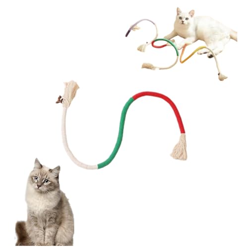 LQQDREX Baumwoll-Kauseil-Spielzeug für Katzen, zur Zahnreinigung, Spielzeug für Indoor-Kätzchen, sicheres Katzenminze-Spielzeug für Katzen, Seil-Kauspielzeug, interaktives Beiß-Haustierzubehör für LQQDREX Baumwoll-Kauseil-Spielzeug für Katzen, zur Zahnreinigung, Spielzeug für Indoor-Kätzchen, sicheres Katzenminze-Spielzeug für Katzen, Seil-Kauspielzeug, interaktives Beiß-Haustierzubehör für von LQQDREX