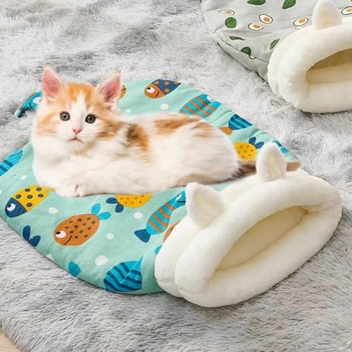 LQQDREX Gemütliches Haustiernest für Katzen und Hunde, wärmendes Haustierversteck zum Schlafen, tragbar, handgewebt, weicher Katzen-Hundeschlafsack, kleines Hunde- und Katzenbett für alle Jahreszeiten LQQDREX Gemütliches Haustiernest für Katzen und Hunde, wärmendes Haustierversteck zum Schlafen, tragbar, handgewebt, weicher Katzen-Hundeschlafsack, kleines Hunde- und Katzenbett für alle Jahreszeiten von LQQDREX