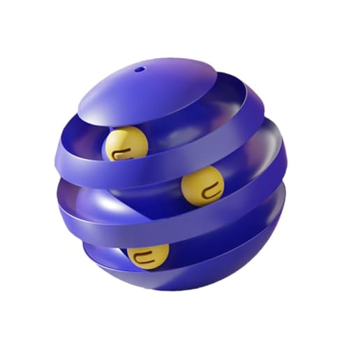 LQQDREX Katzenspielzeug-Ball zur Selbstentspannung, drehendes Rad, rollender Ball, Spielzeug, interaktives Intelligenz-Training, Track-Puzzle und lustiges Spiel (dunkelblau) von LQQDREX