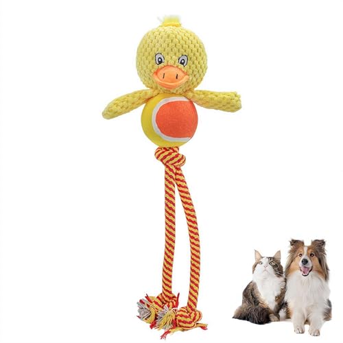 LQQDREX Quietschender Frosch Ente Ferkel Seil Spielzeug Geflochtenes Hundespielzeug, Geeignet für Hundespielzeug, das gerne kaut, Kuscheltier für Hunde Unzerbrechlich, Geflochtenes Hundespielzeug von LQQDREX