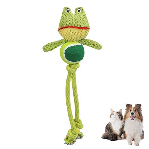 LQQDREX Quietschender Frosch Ente Ferkel Seil Spielzeug Geflochtenes Hundespielzeug, Geeignet für Hundespielzeug, das gerne kaut, Kuscheltier für Hunde Unzerbrechlich, Geflochtenes Hundespielzeug von LQQDREX