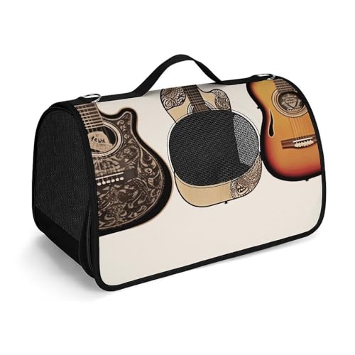 Haustier-Handtaschen, Gitarren-bedruckte Haustier-Handtaschen, faltbare Haustier-Handtaschen, universelle Haustier-Handtaschen Haustier-Handtaschen, Gitarren-bedruckte Haustier-Handtaschen, faltbare Haustier-Handtaschen, universelle Haustier-Handtaschen von LQWOK