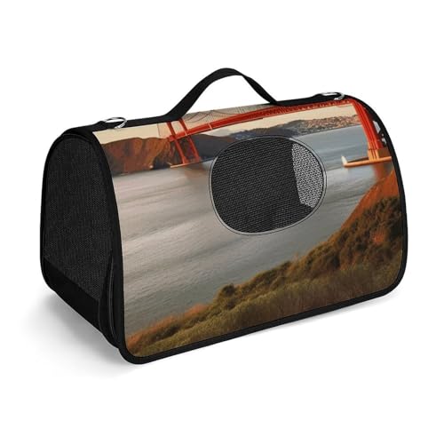 Haustier-Handtaschen, Golden Gate Bridge, bedruckte Haustier-Handtaschen, faltbare Haustier-Handtaschen, universelle Haustier-Handtaschen von LQWOK