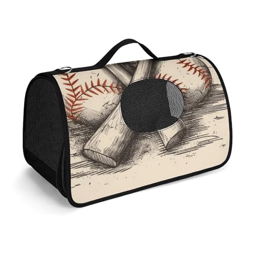 Haustier-Handtaschen, handgezeichnete Baseballschläger bedruckte Haustier-Handtaschen, faltbare Haustier-Handtaschen, universelle Haustierhandtaschen Haustier-Handtaschen, handgezeichnete Baseballschläger bedruckte Haustier-Handtaschen, faltbare Haustier-Handtaschen, universelle Haustierhandtaschen von LQWOK