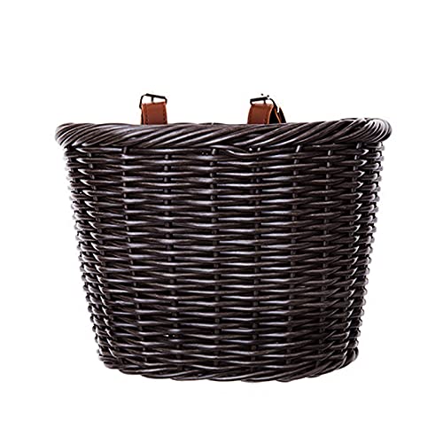 Fahrradkorb, Fahrradkörbe for Damen, abnehmbar, wasserdicht, mit Lederriemen, Fahrradkorb(Brown) von LRFNKCT