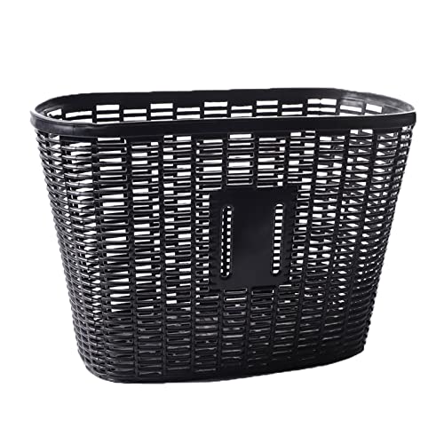 Fahrradkorb, Fahrradkorb Fahrrad Kunststoffkorb Weidenkorb Rattankorb Korb Auto Lady Auto Kunststoffkorb ohne Abdeckung(Black) von LRFNKCT