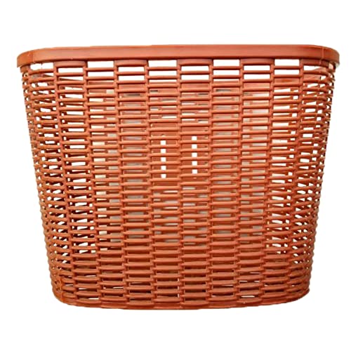 Fahrradkorb, Fahrradkorb Fahrrad Kunststoffkorb Weidenkorb Rattankorb Korb Auto Lady Auto Kunststoffkorb ohne Abdeckung(Brown) von LRFNKCT