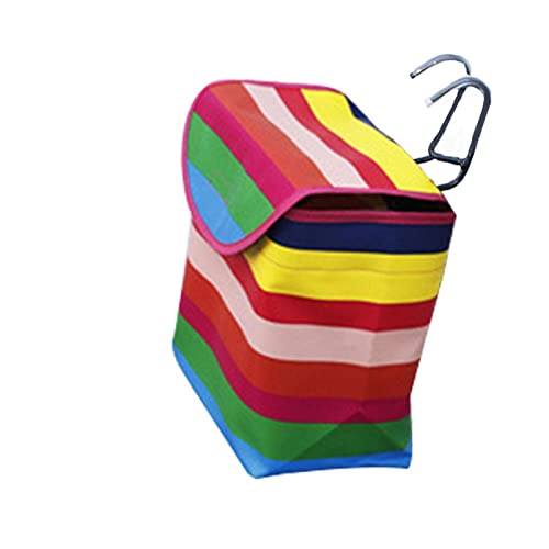 Fahrradkorb Fahrradkorb Lenkertasche Radfahren Carryings Halter Fahrrad Reiten Beutel Radfahren Lebensmittel Canvas Tuch(Rainbow Color) von LRFNKCT