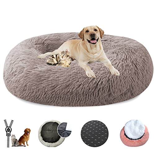 LRHRHR Haustierbett Flauschig Hundebett, Plüsch Rundes Weiches Beruhigende Hundekissen Donut Katzenbett Waschbar, Haustierbett für Katzen und Hunde-Light Brow||Ø40cm/16in LRHRHR Haustierbett Flauschig Hundebett, Plüsch Rundes Weiches Beruhigende Hundekissen Donut Katzenbett Waschbar, Haustierbett für Katzen und Hunde-Light Brow||Ø40cm/16in von LRHRHR