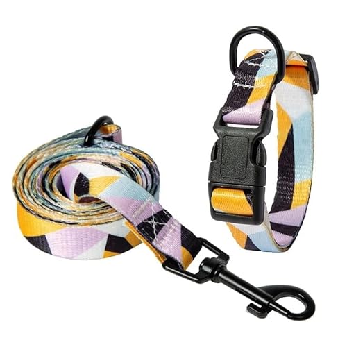 Hundehalsband und Leine im Bohemia-Stil, Set for kleine, mittelgroße und große Hunde, verstellbare Halsbänder for Welpen und Katzen, Haustierbedarf breites hundehalsband(A Set,L 29-47cm) von LRTVAOP
