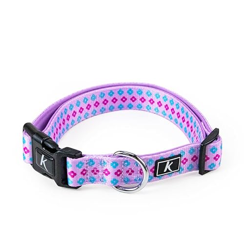 Niedliche Hundehalsbänder for kleine, mittelgroße und große Katzen, Hunde, Halsband mit Blumenmuster for männliche und weibliche Katzen(Blooming Flowers,M 2.0 cm Width) von LRTVAOP