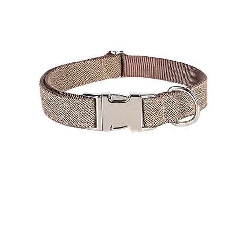 Personalisiertes Hundehalsband aus Nylon, Namensschild mit graviertem ID-Tag, individuelles Hundehalsband for kleine, mittelgroße und große Welpen breites hundehalsband(18,M (30-45cm)) von LRTVAOP