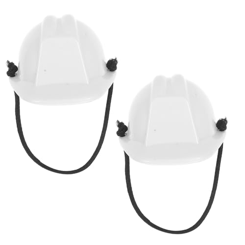 LRXIYODE 2 Stück Mini Haustier Schutzhelm mit Federzug Schnur Leichter Miniatur Bauhelm für Kleine Haustiere und Puppen Sicherer Kopfschutz für Outdoor DIY Bastelprojekte Partydekorationen von LRXIYODE