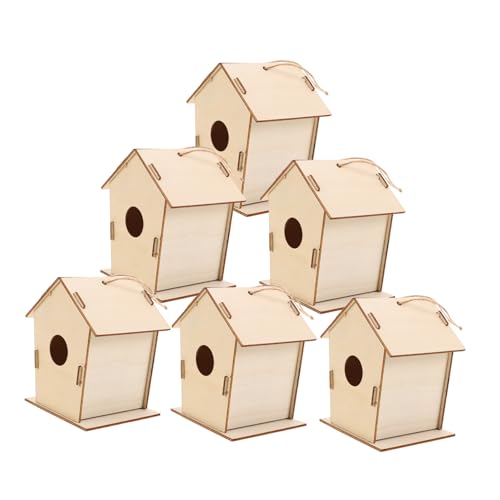 LRXIYODE 6 Stück Teiliges DIY Holz Vogelhaus für Bemalen Unlackierte Holzvogelhäuser zum Basteln Naturerlebnis und Kreative Outdoor Bemalung Bastelset Vogelhaus Bausatz LRXIYODE 6 Stück Teiliges DIY Holz Vogelhaus für Bemalen Unlackierte Holzvogelhäuser zum Basteln Naturerlebnis und Kreative Outdoor Bemalung Bastelset Vogelhaus Bausatz von LRXIYODE