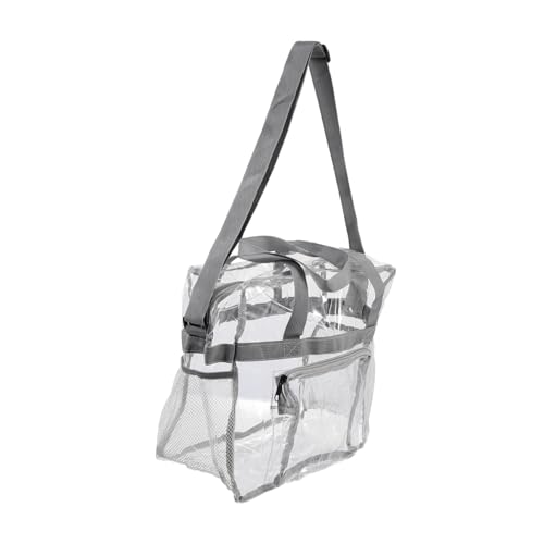 LRXIYODE Große Transparente Crossbody Tasche aus Grauem PVC mit Sicherem Verschluss Vielseitige Umhängetasche für Damen als Strand Reiseshopper mit Großzügigem Stauraum von LRXIYODE