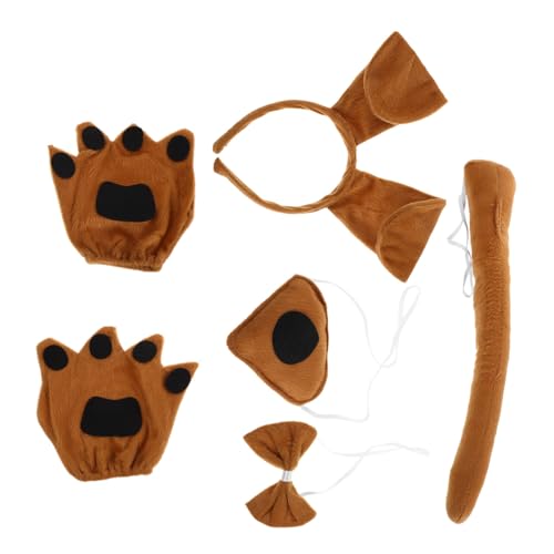 LRXIYODE Hundekostüm mit Kopfband Fliege Nase Handschuhen Niedliche Tierverkleidung für Halloween Karneval und Cosplay Events von LRXIYODE