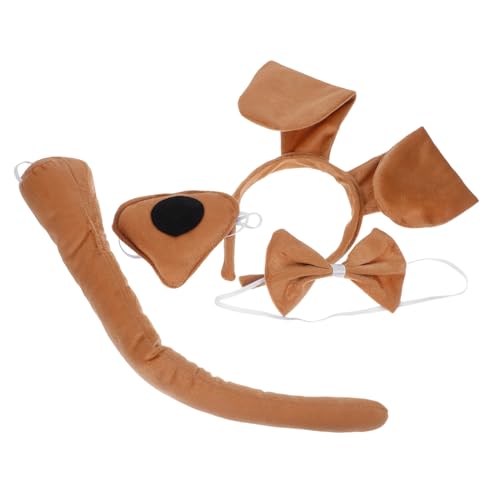 LRXIYODE Kostümset Hund Kostüm Zubehör mit Haarreif Nase und Fliege Realistische Hund Ohren für Halloween Karneval und Cosplaybraun LRXIYODE Kostümset Hund Kostüm Zubehör mit Haarreif Nase und Fliege Realistische Hund Ohren für Halloween Karneval und Cosplaybraun von LRXIYODE