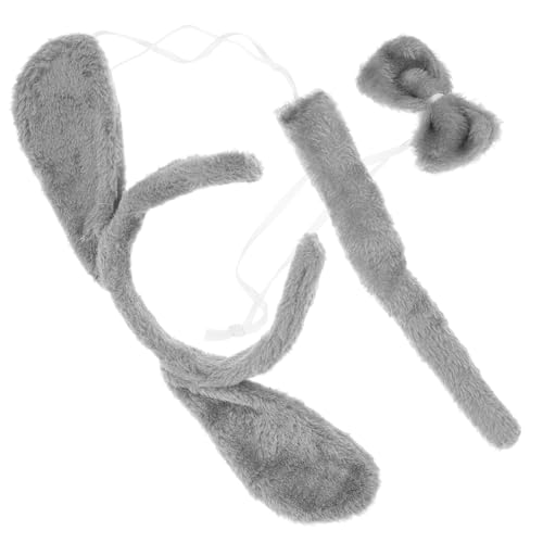 LRXIYODE Kuscheliges Hundekostüm Teiliges Set mit Stirnband Verstellbarer Fliege und für Tier Party Cosplay Geburtstagsfeier und Verkleidungsspiel von LRXIYODE