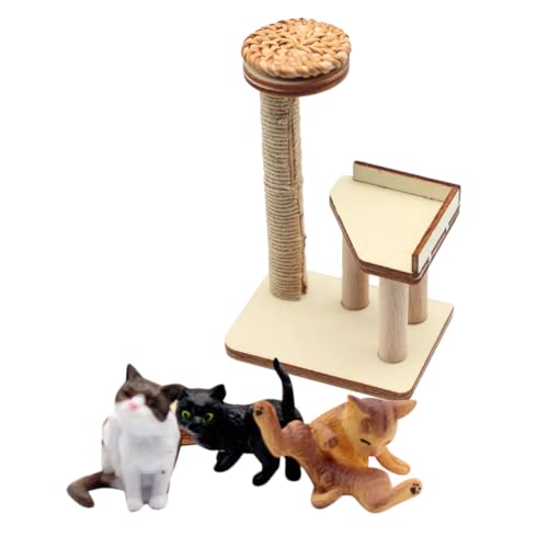 LRXIYODE Miniatur Katzenbaum aus Holz mit Puppenhaus Zubehör für Kreative Szenen und Spielmöglichkeiten als Katzenmöbel und Wohnaccessoire für Miniaturwelten LRXIYODE Miniatur Katzenbaum aus Holz mit Puppenhaus Zubehör für Kreative Szenen und Spielmöglichkeiten als Katzenmöbel und Wohnaccessoire für Miniaturwelten von LRXIYODE
