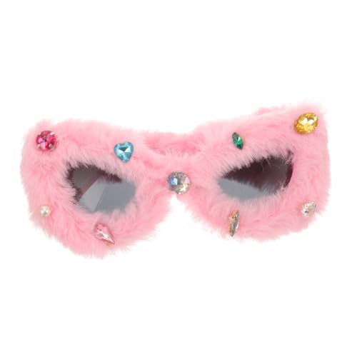 LRXIYODE Plüsch Sonnenbrille Mit Glitzer Für Damen Flauschige Lustige Partybrille Als Fotorequisiten Für Hochzeiten Geburtstagsfeiern Und Abschlüsse Leicht Und Bequem Für Stilvolle von LRXIYODE