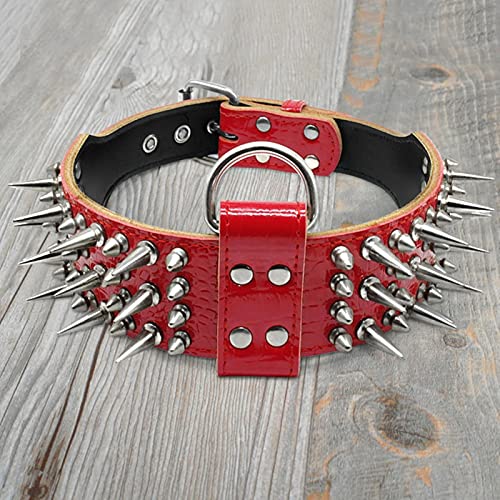 1 Pc Cool Sharp d Studded Leather Dog Collars-Red,XL von LRZIN