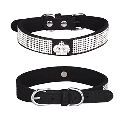 1 Pc Crown Bow Rhinestone Pet Collars for Small Dogs Cats Adjustable Puppy Dog Collar Bling Cat Necklace-Crown Black,XS-Neck 21-27cm,China von LRZIN