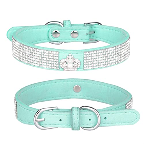 1 Pc Crown Bow Rhinestone Pet Collars for Small Dogs Cats Adjustable Puppy Dog Collar Bling Cat Necklace-Crown Blue,L-Neck 38-46cm,China von LRZIN