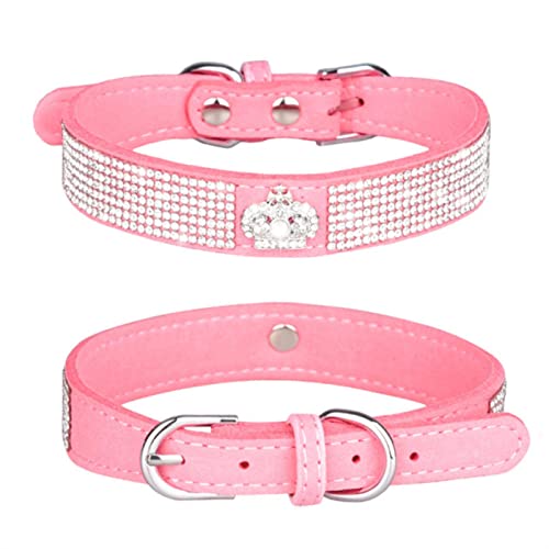 1 Pc Crown Bow Rhinestone Pet Collars for Small Dogs Cats Adjustable Puppy Dog Collar Bling Cat Necklace-Crown Pink,XXS-Neck 16-22cm,China von LRZIN