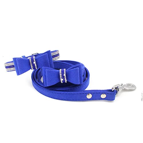 1 Stück Katze Hundehalsbänder Leine Set Verstellbare Haustier Hundehalsband Weiche Hundeleine-Blau Set,XS von LRZIN