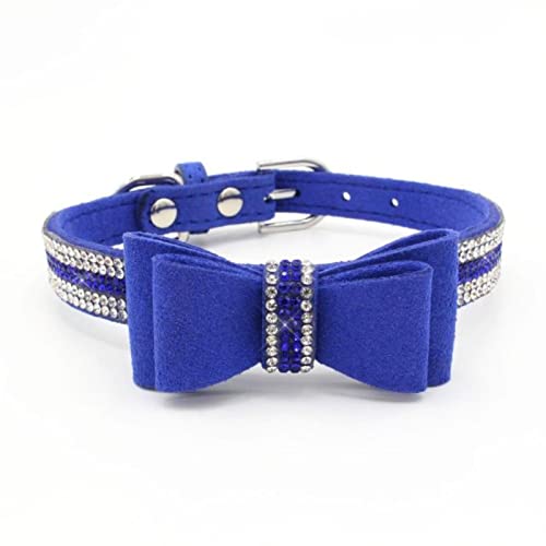 1 Stück Katze Hundehalsbänder Leine Set Verstellbare Haustier Hundehalsband Weiche Hundeleine-Blaues Halsband,S von LRZIN