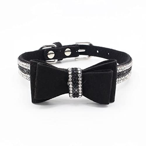 1 Stück Katze Hundehalsbänder Leine Set Verstellbares Haustier Hundehalsband Weiche Hundeleine-Schwarzes Halsband,XS von LRZIN