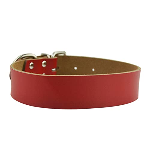 1 Stück Leder Großes Hundehalsband Haustier Hundehalsband Für Mittelgroße Hunde-Rot,XXXL von LRZIN